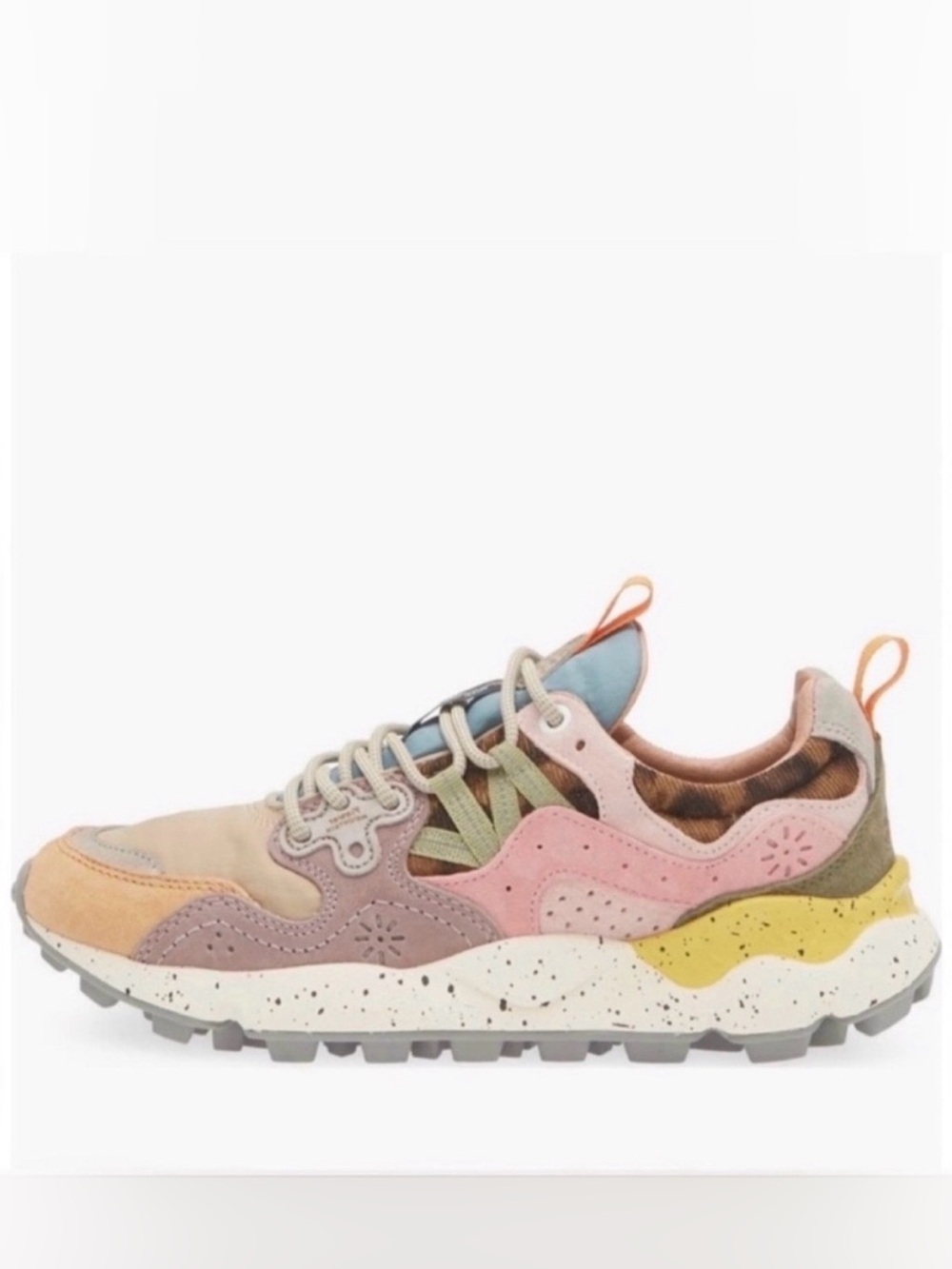 NWT Flower Mountain Yamano 3 Sneaker in Leopard- Light Mustard - Grey - Cipria